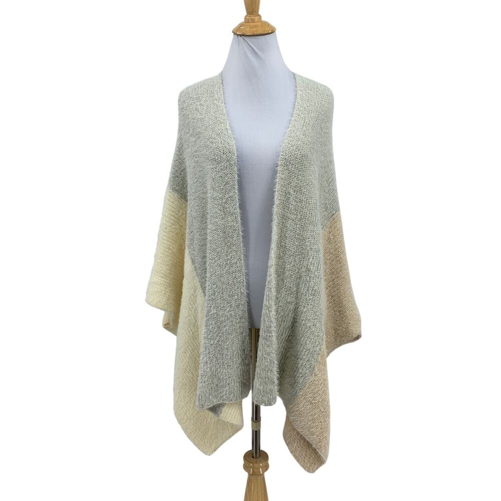 Saturday Sunday Cardigan Womens All Ivory Gray Open Front Kimono Soft Knit